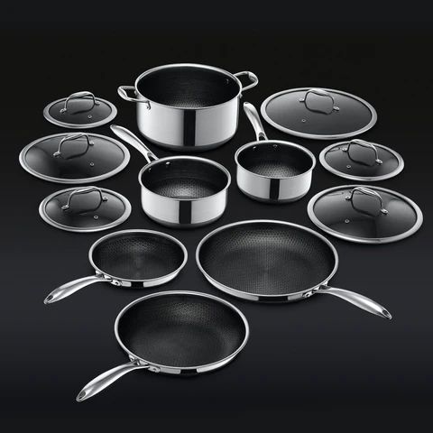 HexClad Hybrid Perfect Pots & Pans Set (12PC) | HexClad Cookware (US)