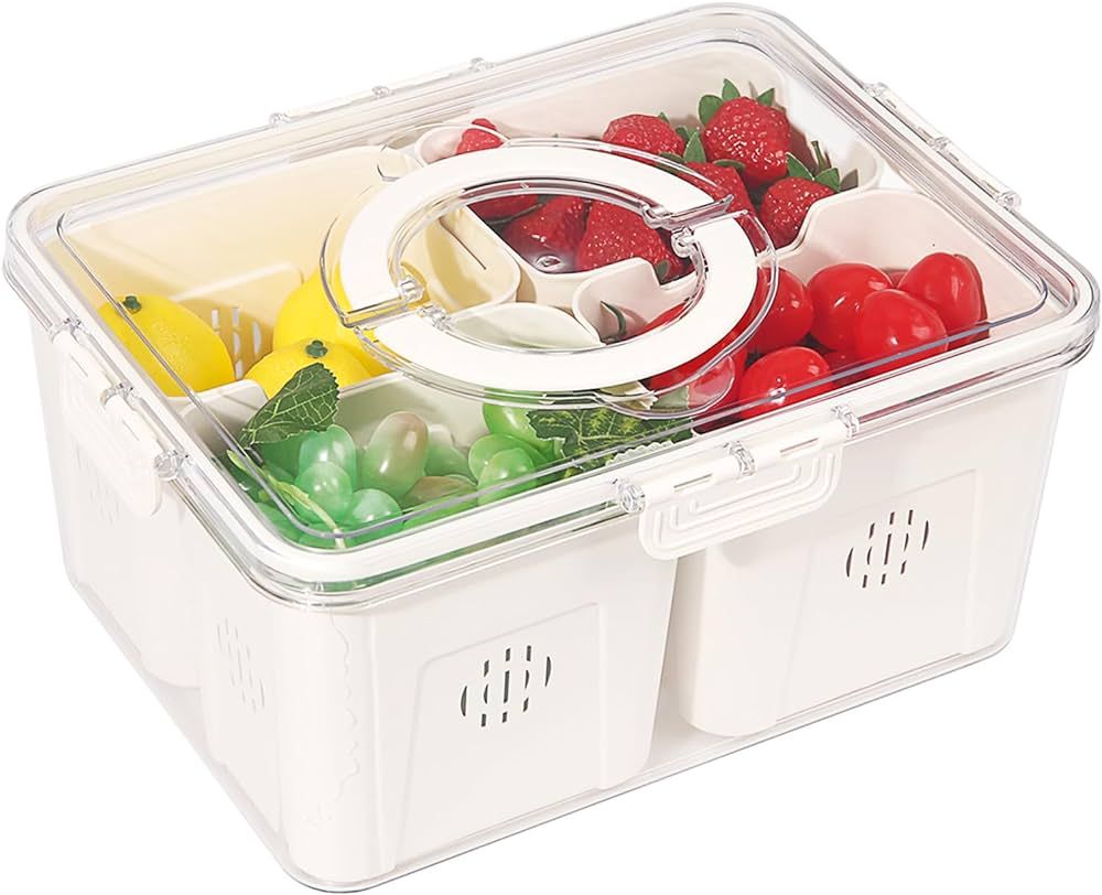 Airtight Fruit Storage Containers with Lids,Handle & 4 Removable Colanders,BPA-Free Food Saver & ... | Amazon (US)