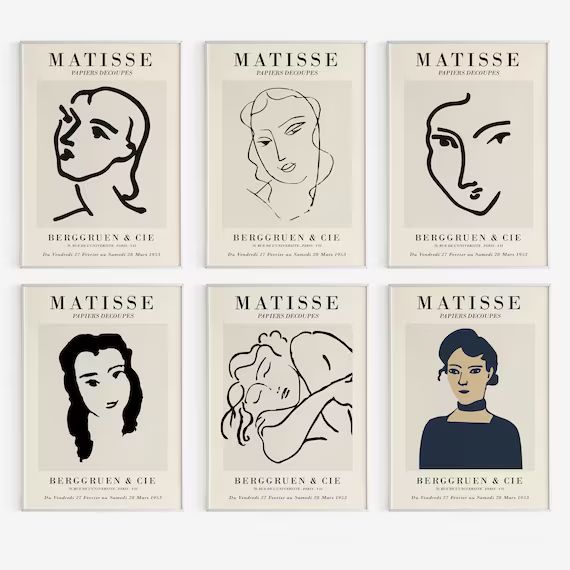 Matisse Set of 6 Woman Sketch Poster  Printable Wall Art  | Etsy Canada | Etsy (CAD)