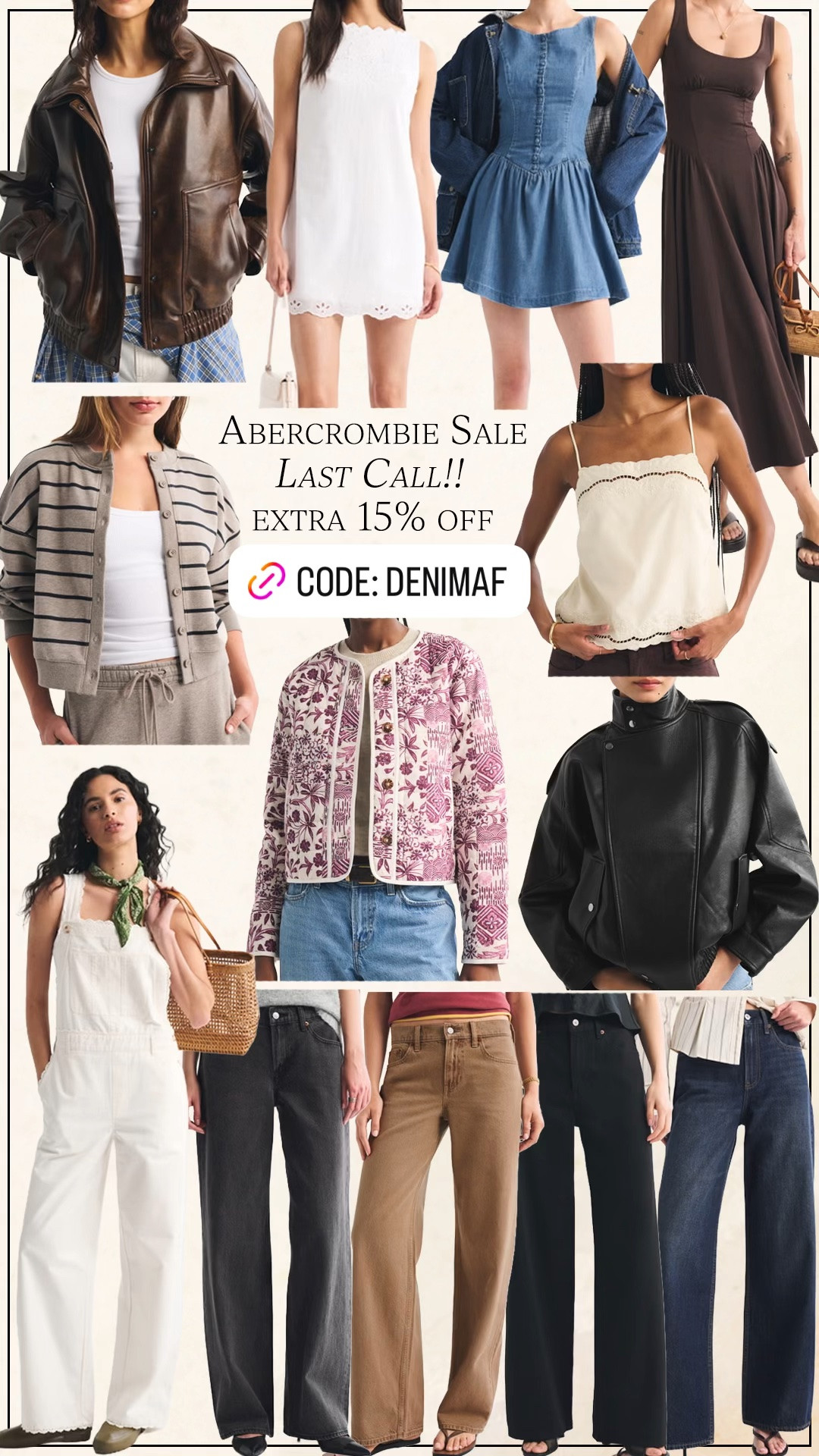 Abercrombie sale ends tonight (8/10) use code DENIMAF for extra 15% off 

fall style, fall jeans, fall jacket

#LTKSaleAlert