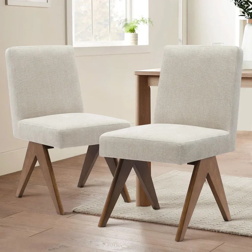 Morgan Mid Century Modern Upholstered Dining Chair (Set of 2) | Pop Maison