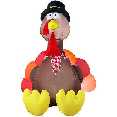 Gemmy Thanksgiving Inflatable Turkey, 6 ft Tall, Multi | Target