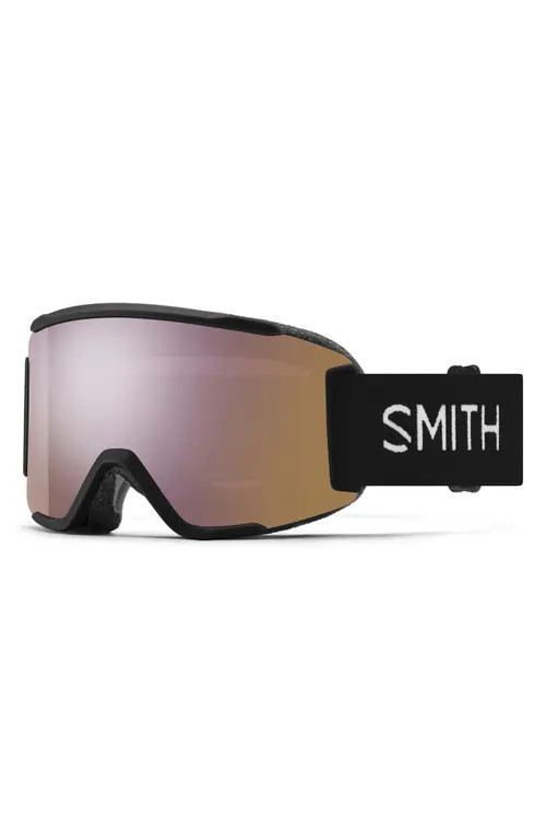 Smith Squad 180mm ChromaPop™ Snow Goggles in Black /Chromapop Rose Gold at Nordstrom | Nordstrom