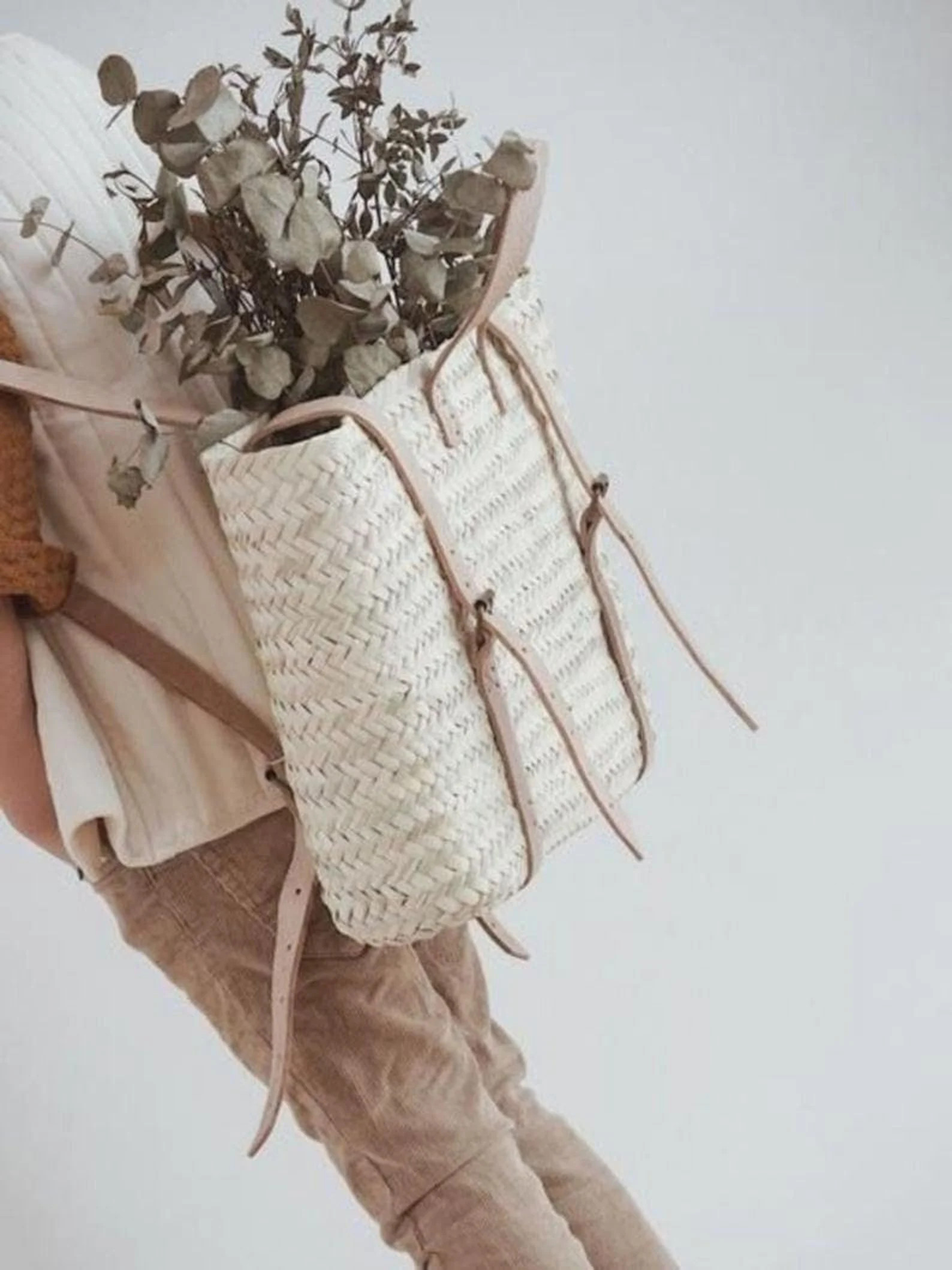 50% OFF Straw Beach Bag with Leather Strap - Straw Backpack - Hipster Boho Bag | Etsy (US)