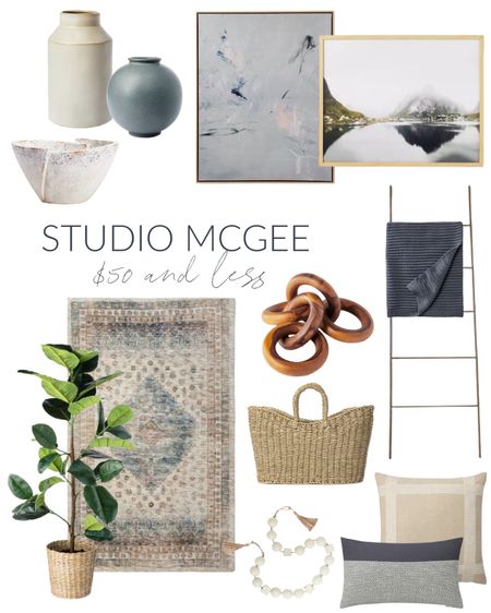 Here are my current favorites for under $50 from Studio McGee!  Lots of great items including a gold metal ladder, a gray vase, a white ceramic vase, a decorative terracotta bowl, a decorative wood chain, a bead garland, a seagrass basket, two different framed art pieces, a blue throw blanket, a faux rubber leaf tree, a distressed neutral rug and two different decorative throw pillows.

Studio mcgee target, simple decor, targetfanatic, targetdoesitagain, target home, studiomcgee, studio mcgee new release, target lamp, target under 50, studiomcgee threshold, decorative bowl, decorative pillows, target threshold, target is my favorite, target wall decor, target pillows, target studio mcgee, target finds, target rug, abstract art, art for home, framed art, canvas art, #ltkfamily  

#LTKSeasonal #LTKstyletip #LTKunder50 #LTKunder100 #LTKhome #LTKsalealert #LTKhome #LTKunder50 #LTKsalealert