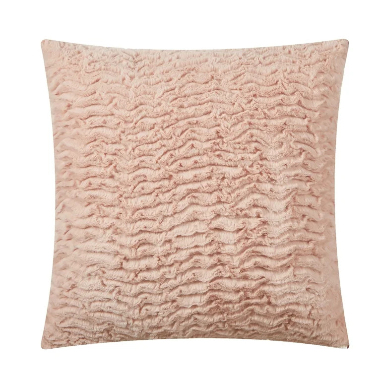 Better Homes & Gardens Textured Wavy Blush Fur Pillow, 22'' x 22'' | Walmart (US)