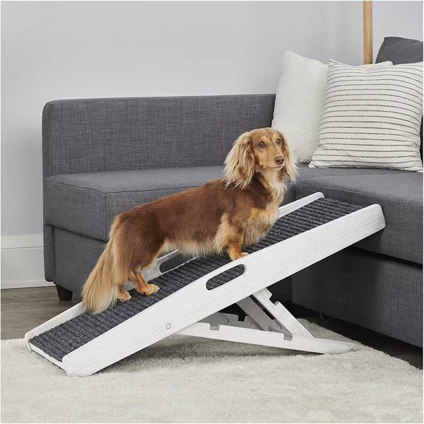Carlson Pet Products Heritage & Home Indoor Wooden Cat & Dog Ramp, Rustic White | Chewy.com