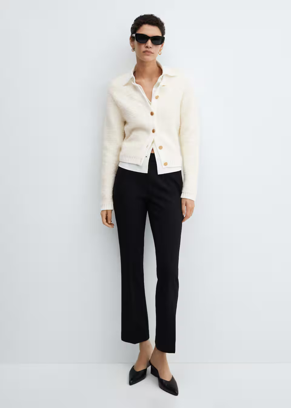 Knitted buttoned jacket -  Women | Mango USA | MANGO (US)