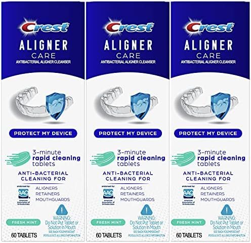 Crest Aligner Care Rapid Cleaning Tablets for Aligners, Retainers, Mouthguards, 60-Count, Pack of 3 | Amazon (US)
