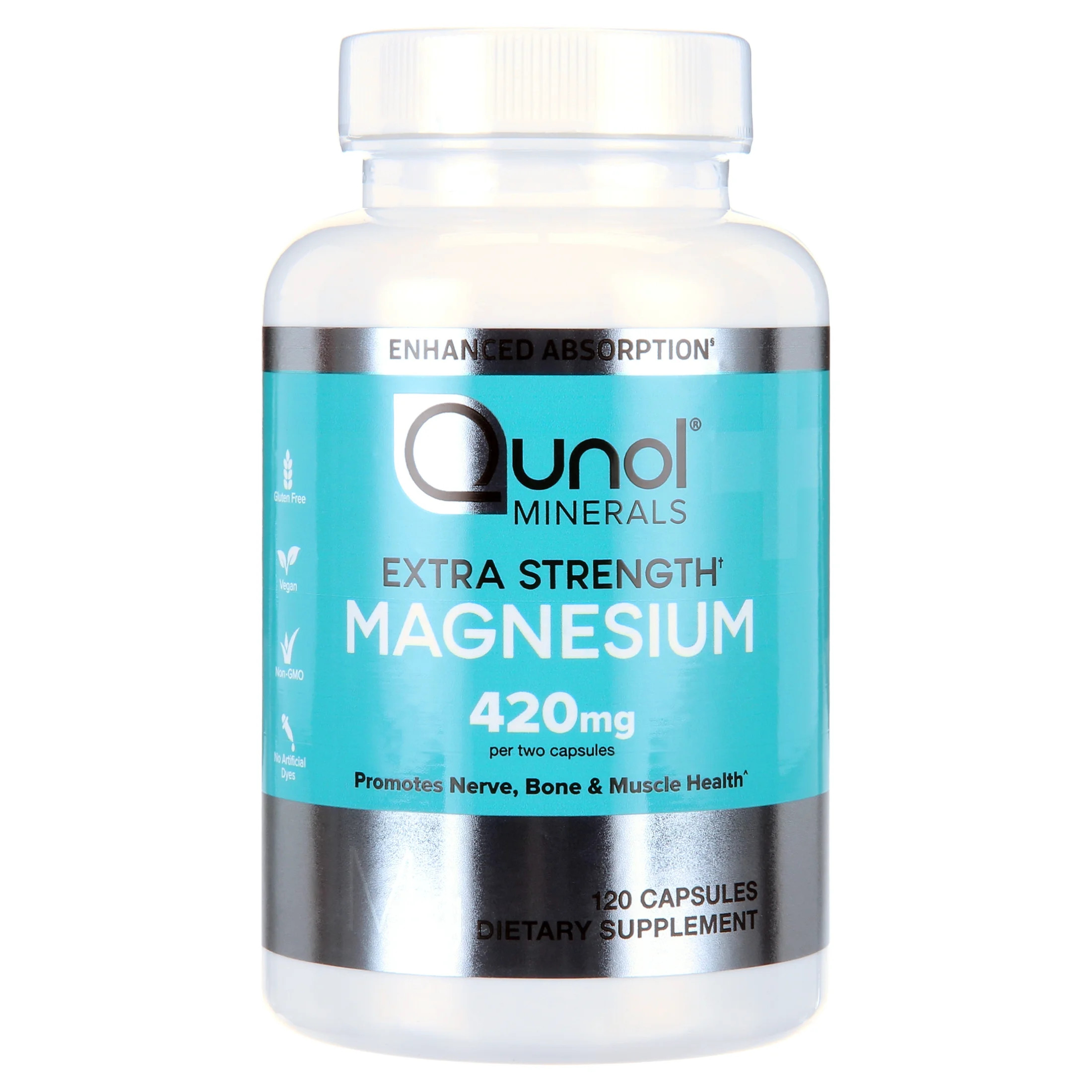 Qunol Magnesium Capsules 420mg, High Absorption Magnesium Supplement, Extra Strength, Bone and Mu... | Walmart (US)