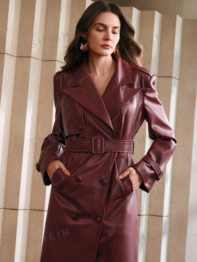 Anewsta Women's Commuting Casual Leather Jacket | SHEIN