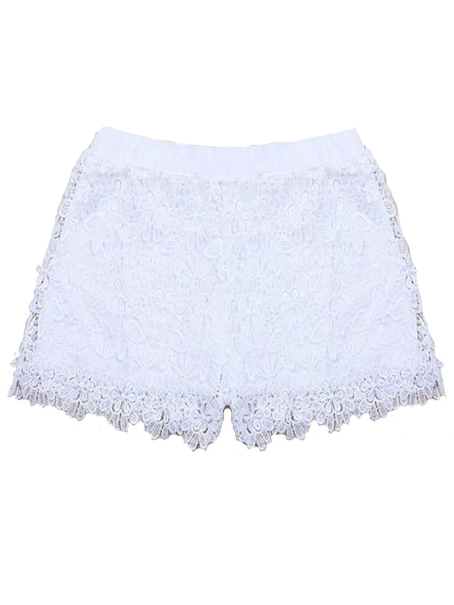Karuedoo Women Shorts Lace Crochet Elastic Waist Slim Short Pants | Walmart (US)