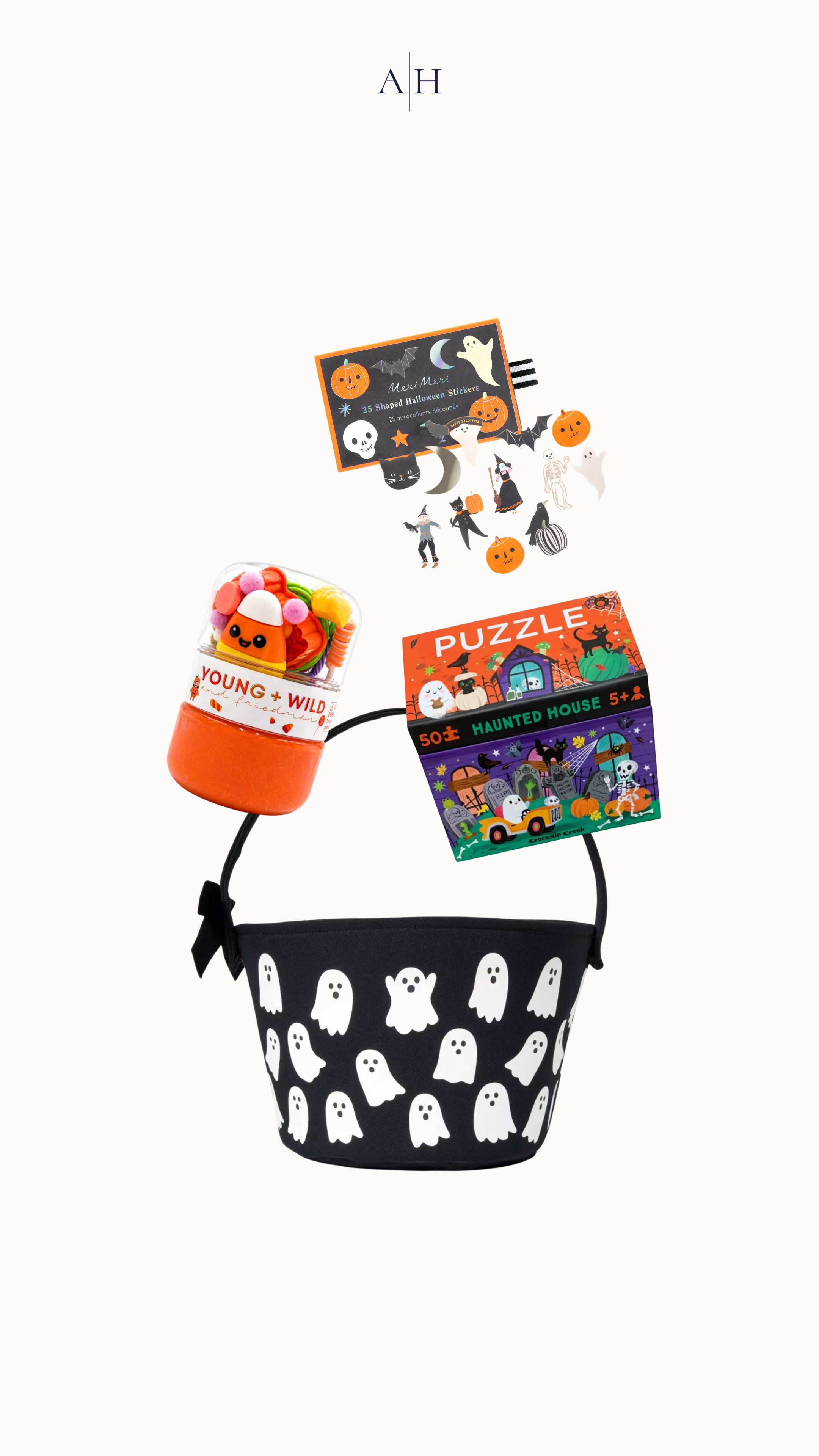 sensory dough play kit // halloween stickers // halloween puzzle // ghost basket  

 #LTKKids