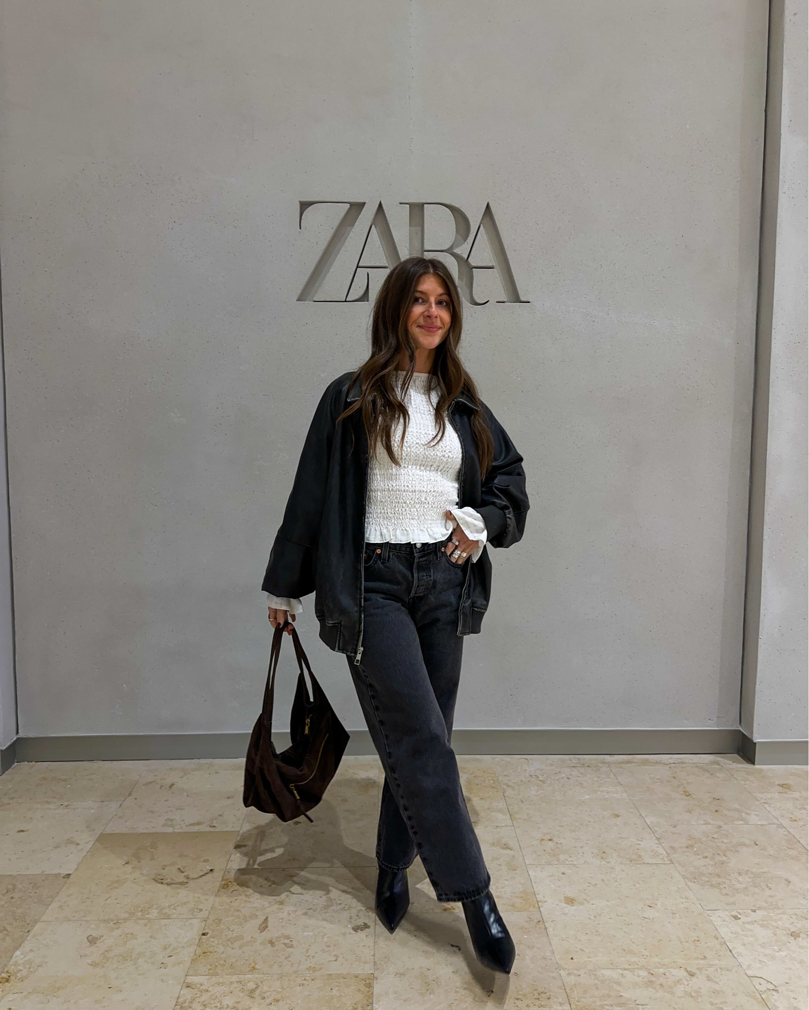 such a staple outfit for me! length of jeans is 27 for ref. shoes are Zara linked on my shopmy🖤