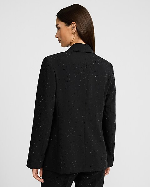 Embellished Two Button Relaxed Blazer | Express