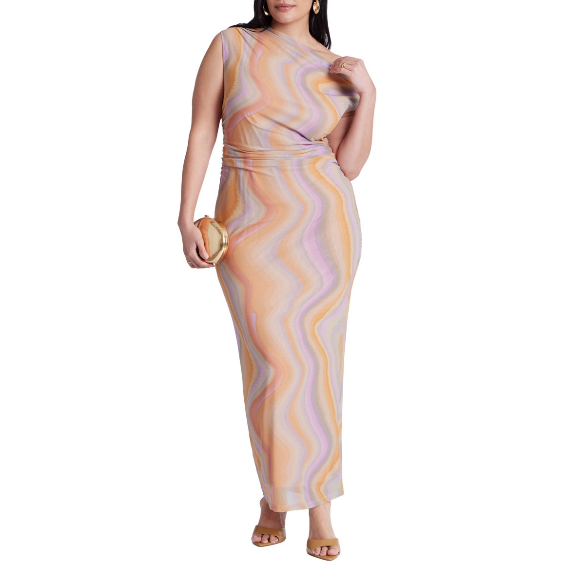 Eloquii Women's Printed Mesh Dress - Angela stripe | Macy's