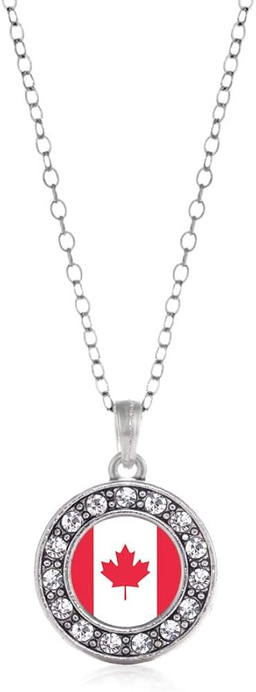 Inspired Silver Silver Circle Charm Necklace with Cubic Zirconia | Amazon (US)