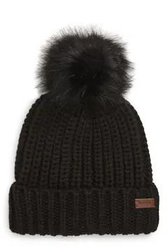 Saltburn Knit Beanie with Faux Fur Pom | Nordstrom