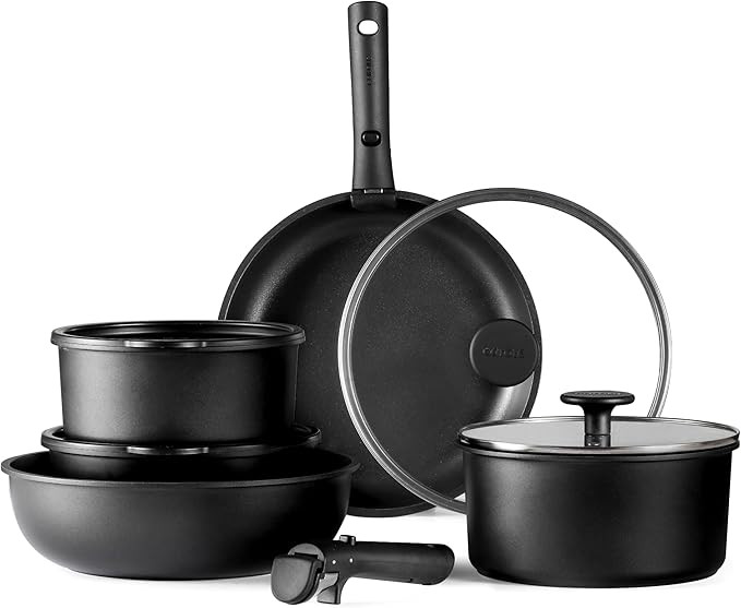 CAROTE 11pcs Pots and Pans Set Non Stick, Cookware Set Detachable Handle, Nonstick Induction Kitc... | Amazon (US)