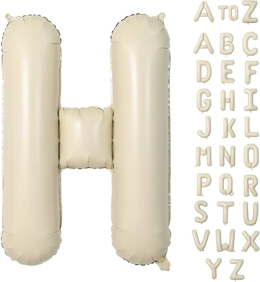 Biapian 40 Inch Letter H Balloons, Giant Cream H Foil Balloon, Big Single Alphabet A-Z Balloons, ... | Amazon (US)