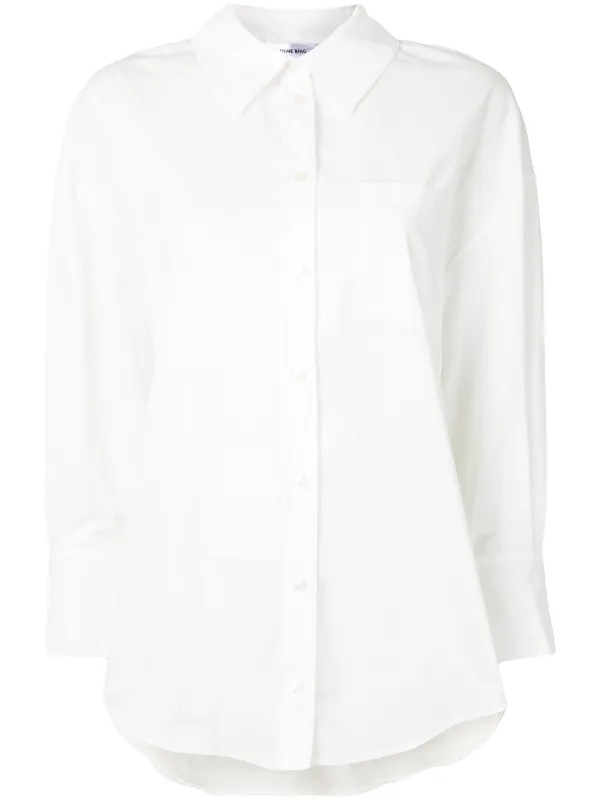ANINE BING Mika long-sleeve Shirt - Farfetch | Farfetch Global
