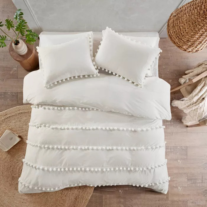Elly Pom Pom Cotton Duvet Cover Set | Target