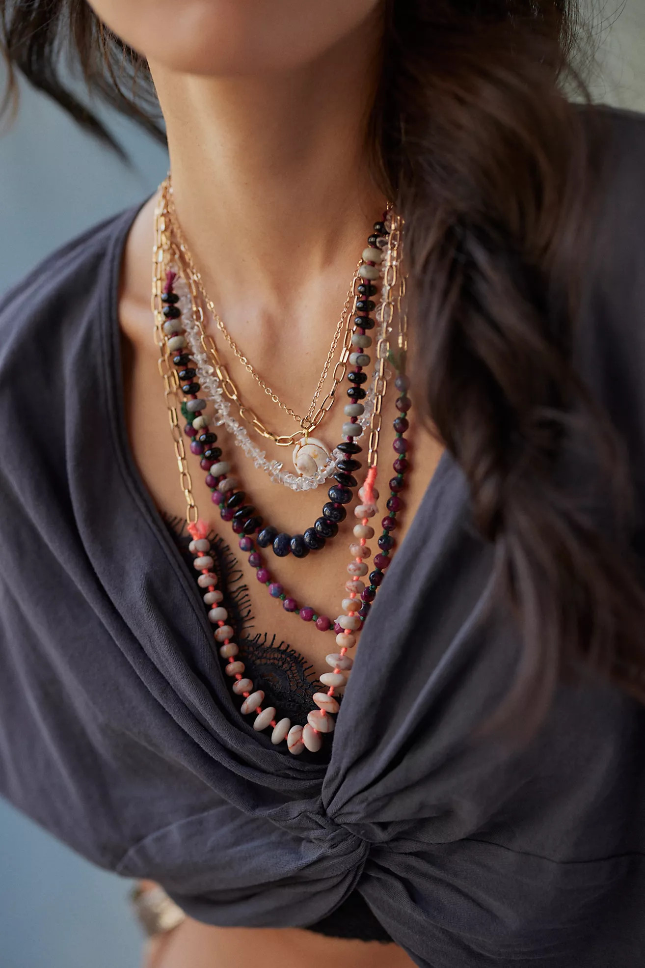 Hailee Semiprecious Beaded Necklace | Free People (Global - UK&FR Excluded)