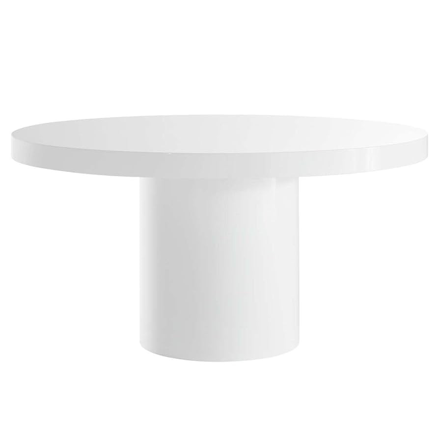 Modway Gratify 59" Round MDF Wood Dining Table in White Finish | Amazon (US)