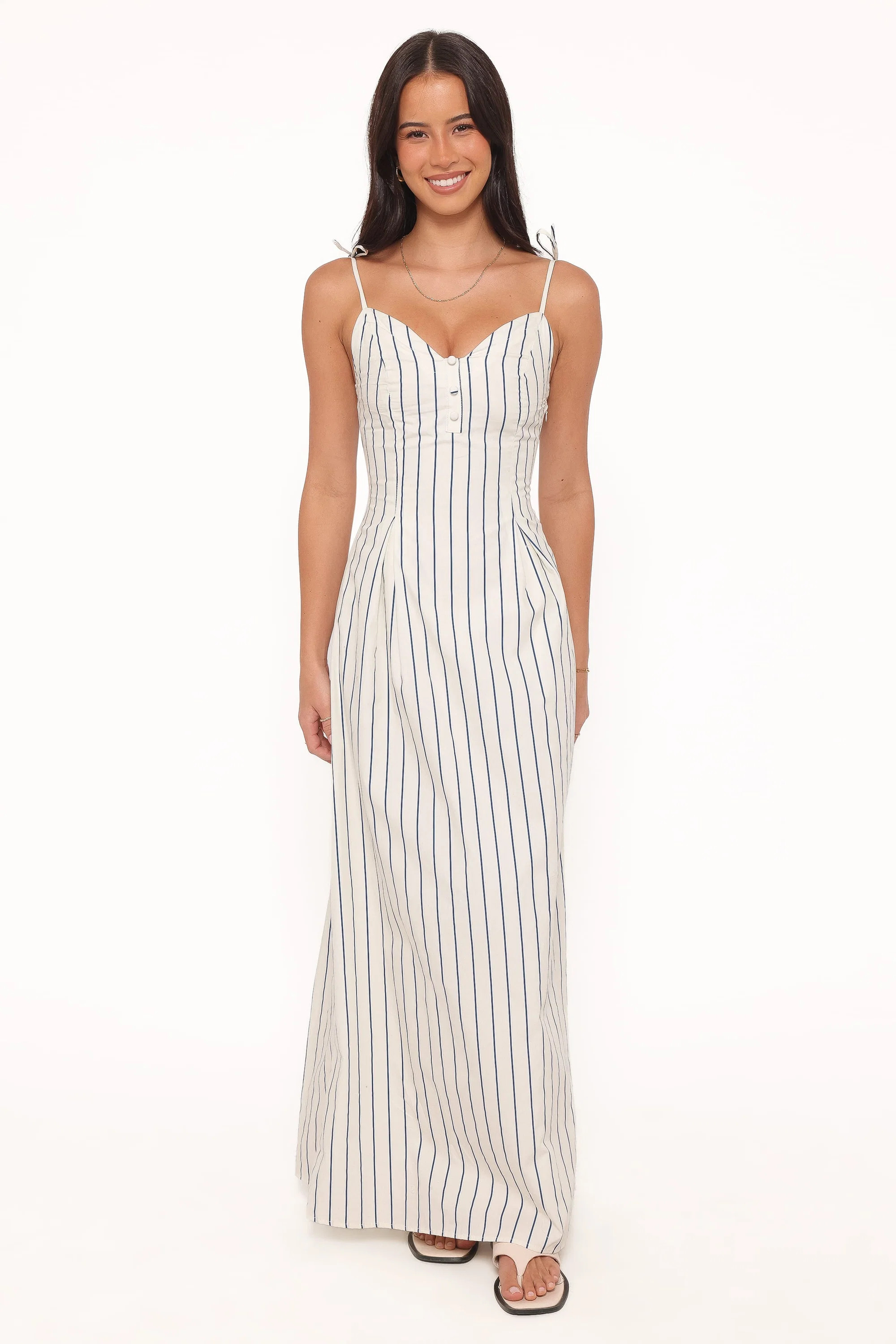 Jordin Maxi Dress - Ivory/Blue Stripe | Petal & Pup (US)