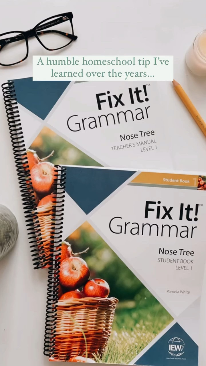 I love the idea of a whimsical, hands-on, supplement filled education, but the only way it is possible for my capacity is to choose intentionally.

Some subjects are plain easy to bring to life with art projects, documentaries, and all the extras, and then some subjects are simply plain. I actually really appreciate those subjects (i.e., grammar and spelling) because they allow me to curate a well balanced homeschool day.

One of my favorite no frills needed homeschool curriculum is Fix It Grammar. We have used it successfully for all 3 of my kids for years. The newer updated version is amazing! We use it 4 days a week for 5-10 minutes a day. It is efficient, simple, and truly open-and-go. If you want a closer look, I have a new video that walks you through an entire week of using Fix It Grammar.

#homeschoolcurriculum #fixitgrammar #iew #curriculumreview #homeschoolgrammar