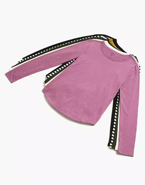 Whisper Cotton Rib-Crewneck Long-Sleeve Tee | Madewell