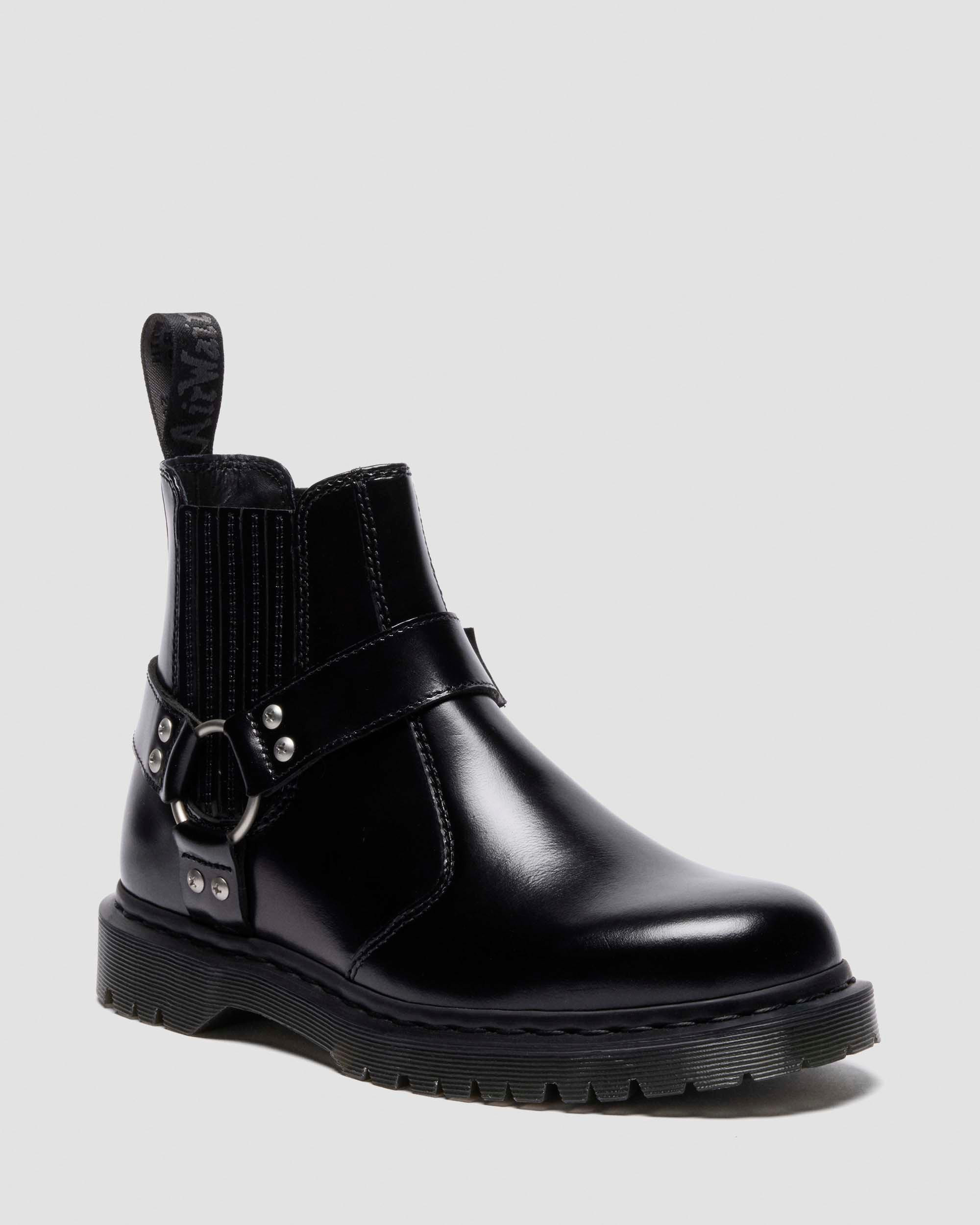 2976 Harness Analine Leather Chelsea Boots in Black Analine | Dr. Martens | Dr. Martens
