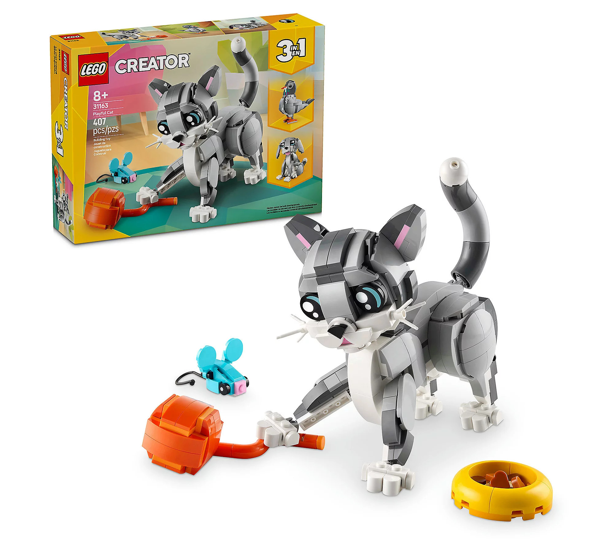 LEGO Creator 3-in-1 Playful Cat Pet Toy Animal Playset | QVC