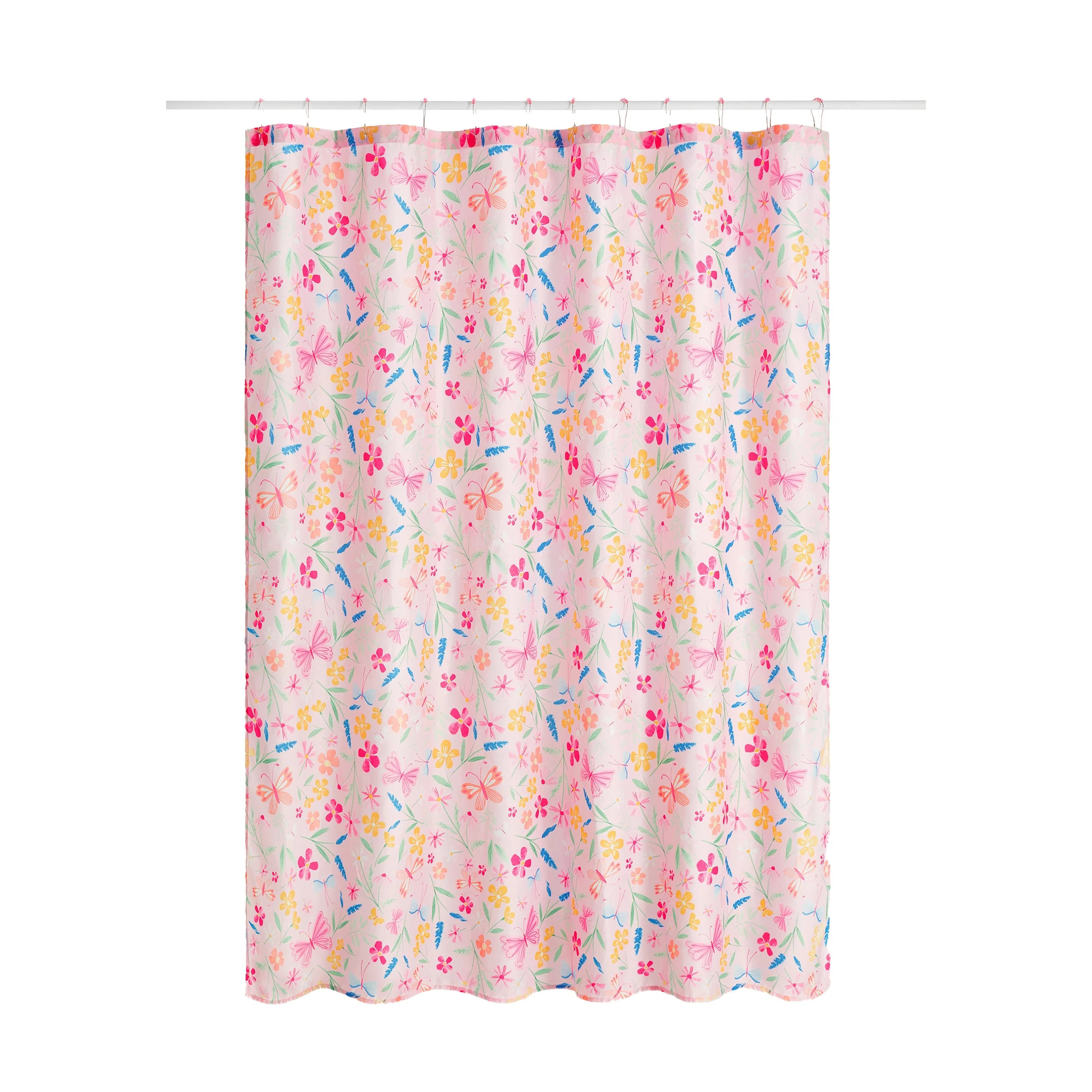 Your Zone Kids Floral Shower Curtain with Hooks | Walmart (US)