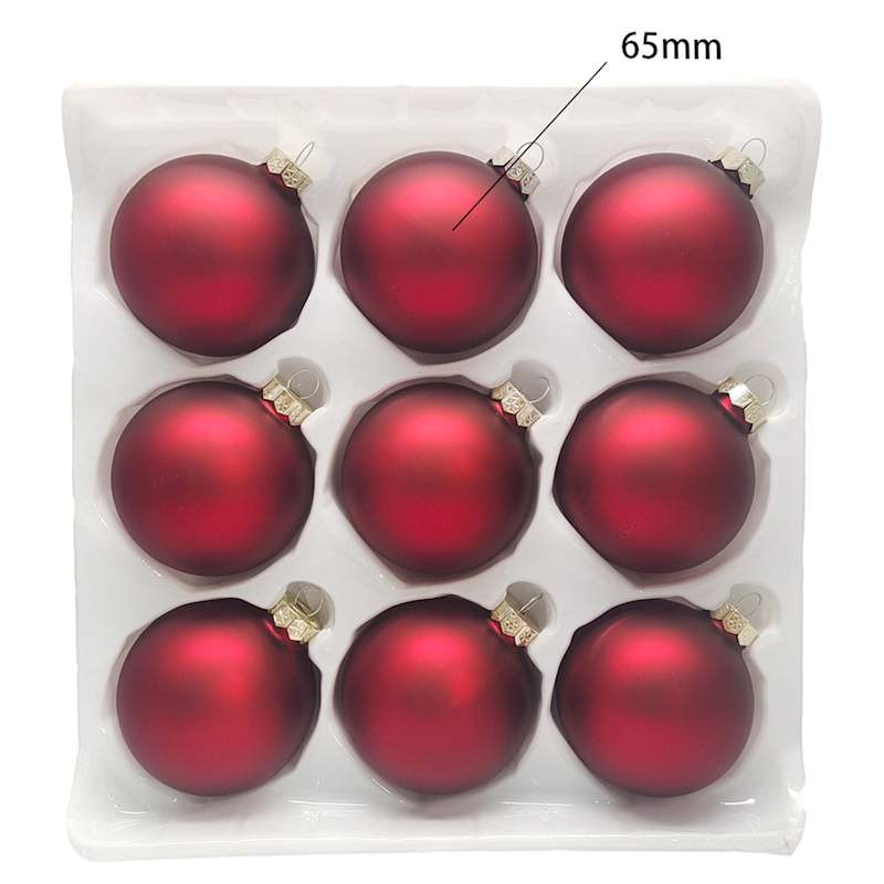 9-Count Matte Burgundy Glass Ornaments | At Home