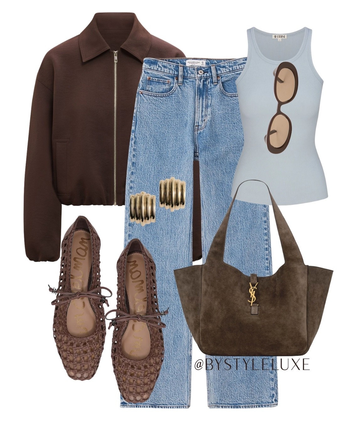 BLUE DENIM - My fave Abercrombie jeans styled with an everyday brown jacket and these viral crochet flats. 

#jeans #jacket #springoutfit

#LTKjeans #LTKshoes #LTKspring