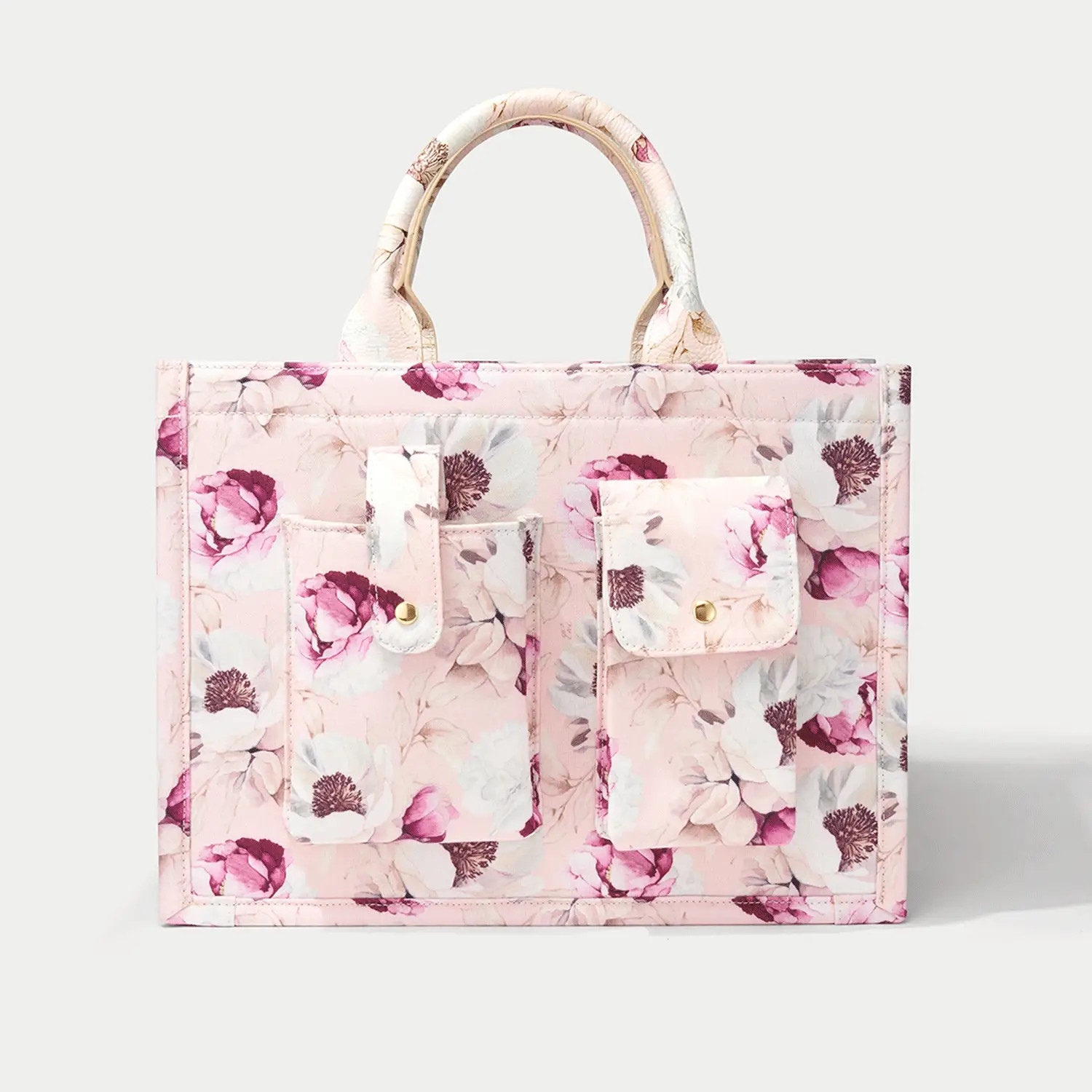 Book Tote - Ceci Pink Floral/Gold | Bandolier