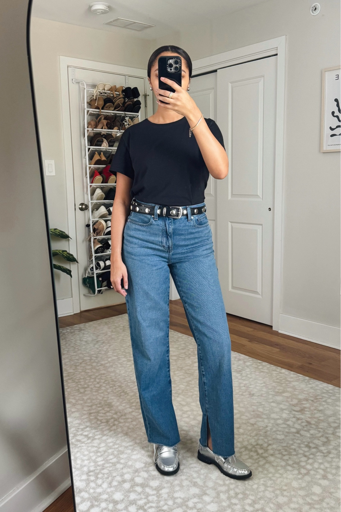 Casual outfit, straight leg jeans, silver loafers, belt is NAKD

#LTKSaleAlert #LTKStyleTip #LTKFindsUnder50