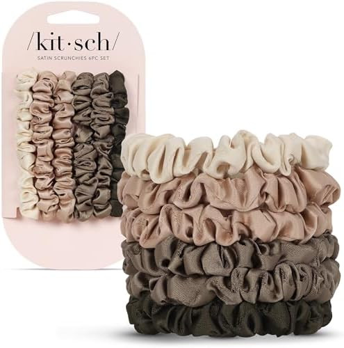 Kitsch Ultra-Petite Satin Scrunchies for Women - Softer Than Silk Scrunchies | Hair Ties No Damag... | Amazon (US)