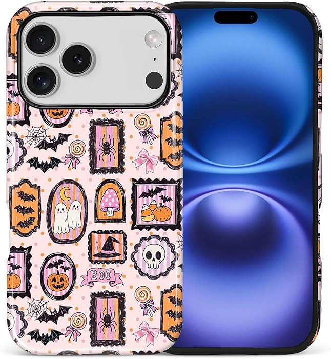 Compatible with iPhone 17 Pro Case Scratch Resistant Shockproof Protective Case\uff0cPink Hallowe... | Amazon (US)