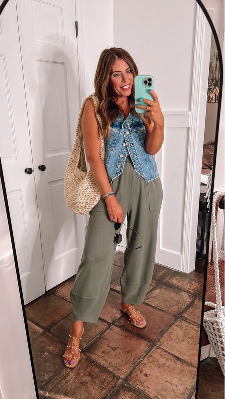 Super cute summer outfit

Fitted denim vest/wearing a size medium 

Look for less high-rise pants/sized down to a small 

Straw hobo style shoulder bag -on sale 50% off

Stud, clear straps sandals – linking a similar pair here 



#LTKStyleTip #LTKOver40 #LTKFindsUnder50