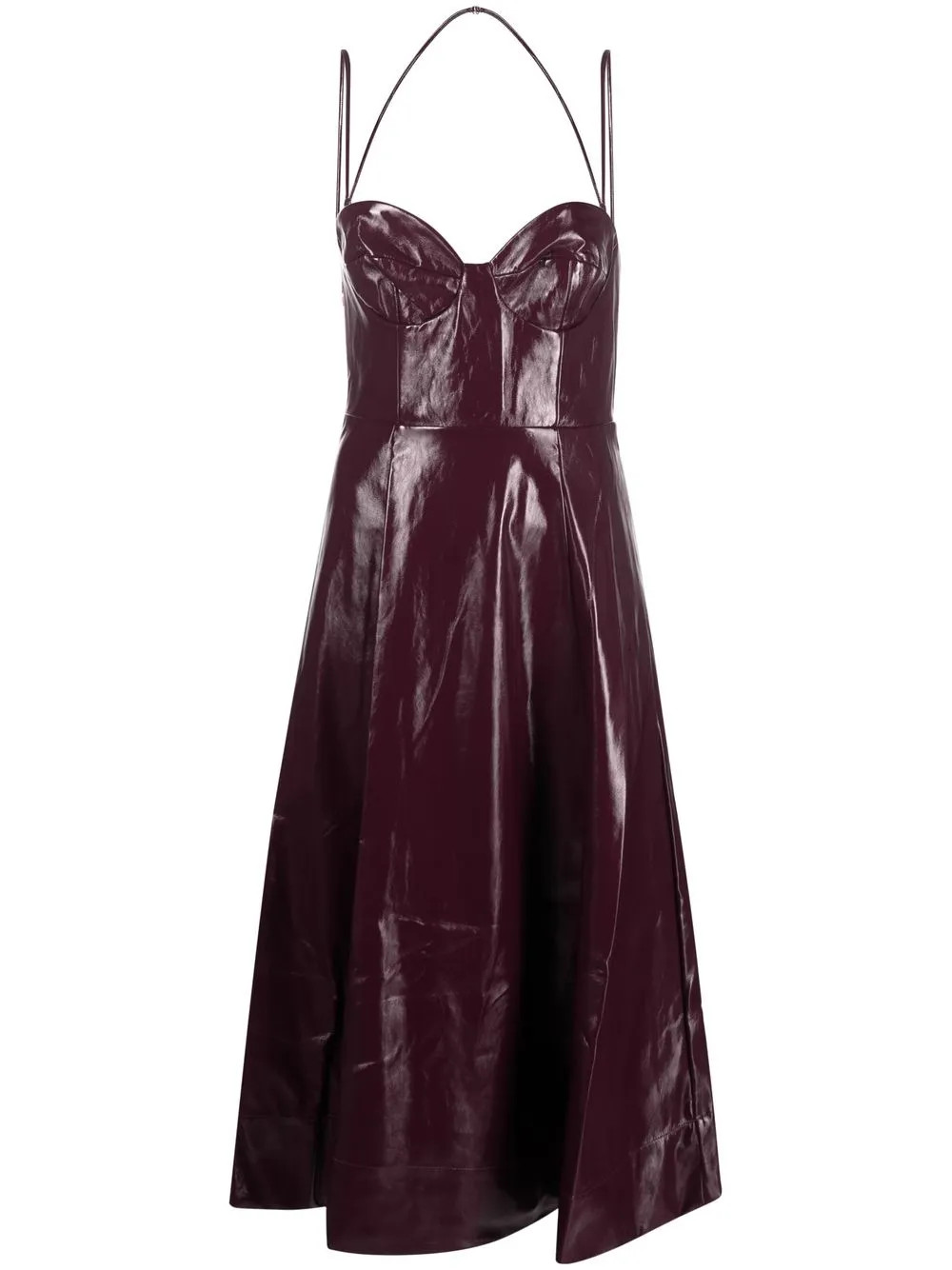 STAUD Abstract faux-leather Dress - Farfetch | Farfetch Global