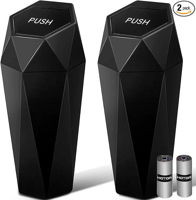 HOTOR Car Trash Can with Lid - 2 Pack, Car Accessories for Interior, Leakproof Vehicle Garbage Ca... | Amazon (US)