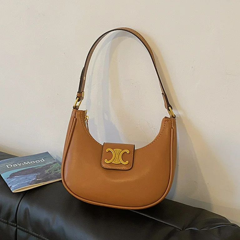 Women's leather high-end armpit retro crescent bag CELINE crossbody bag Triumphal small Tote purs... | Walmart (US)