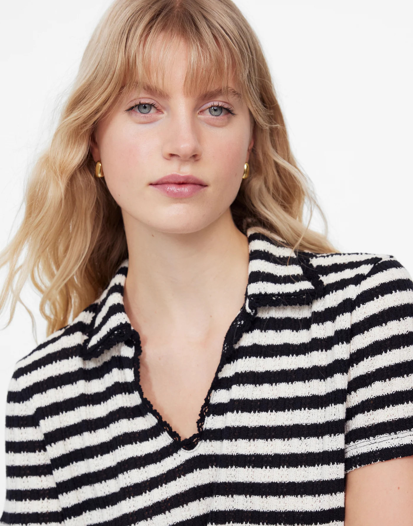 Crochet-Knit V-Neck Sweater Tee | Madewell | Madewell