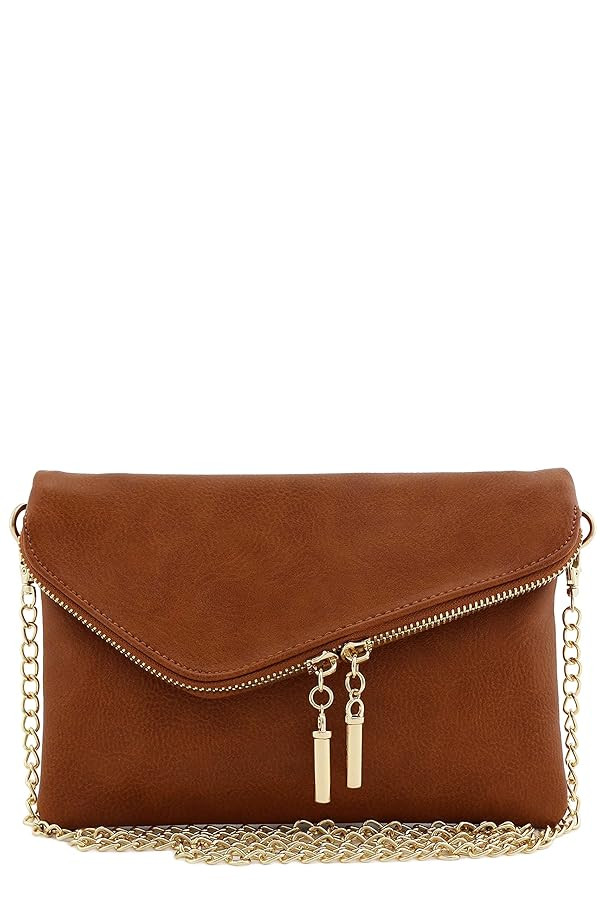 FashionPuzzle Envelope Wristlet Clutch Crossbody Bag with Chain Strap | Amazon (US)