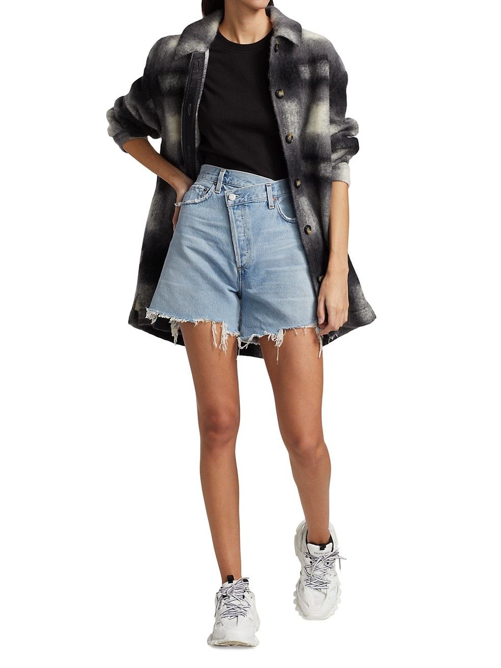 Criss-Cross Denim Shorts | Saks Fifth Avenue