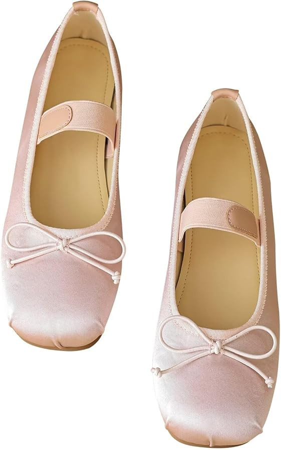 LUXINYU Flats for Women Dressy Square Toe Ankle Strap Mary Jane Shoes Casual Slip On Flats Comfor... | Amazon (US)