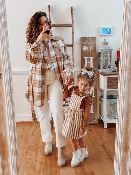 Walmart finds! This shacket is perfect for this winter! Maddies outfit is Walmart as well! (Fyi- I’m wearing the top from the waffle set in this picture - it’s knitted & so so cozy) ⛄️❄️ #WalmartPartner #WalmartFashion #liketkit 

#LTKfamily #LTKGiftGuide #LTKSeasonal