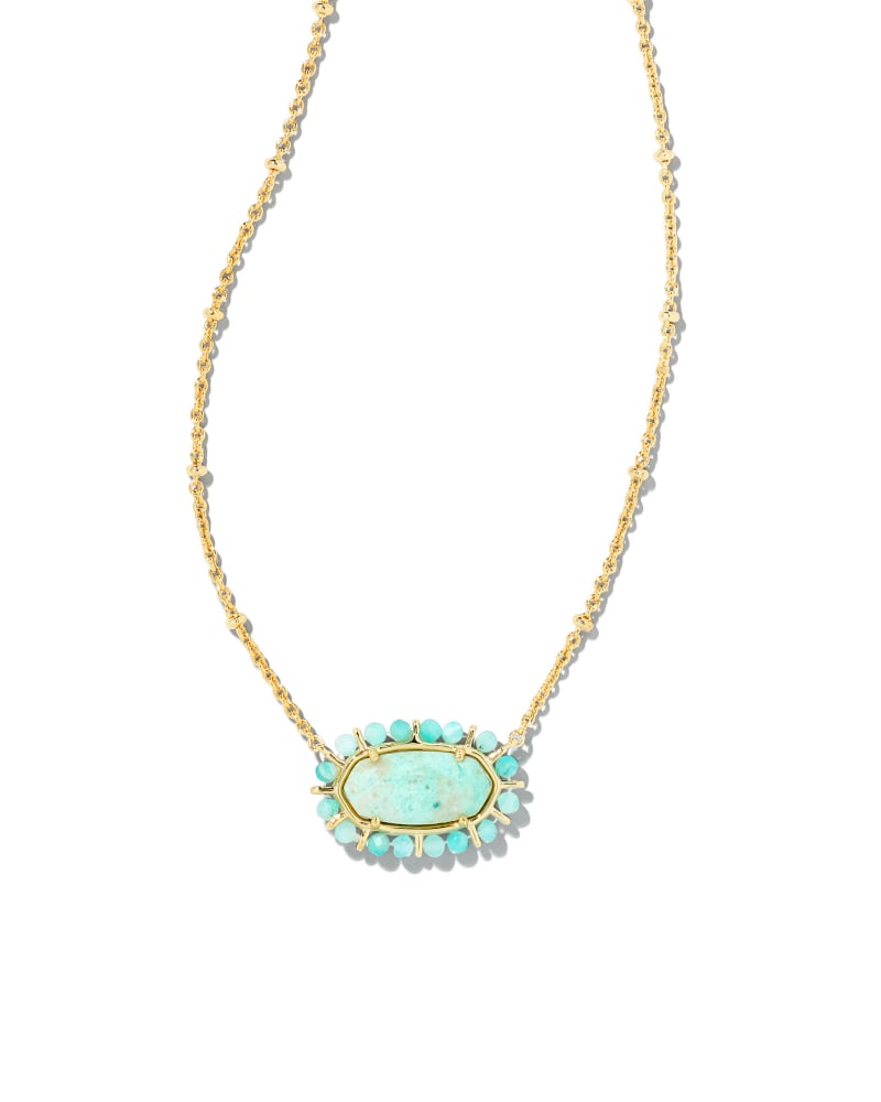 Beaded Elisa Gold Pendant Necklace in Sea Green Chrysocolla | Kendra Scott | Kendra Scott